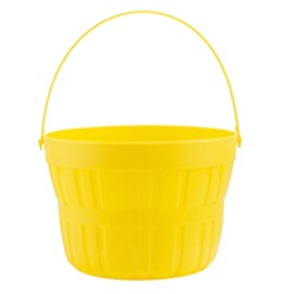 Easter Baskets, Buckets, Accessories - Easter Re-Useable Plastic Treat Bucket Gift Basket Ideal for Egg Hunt (Yellow)