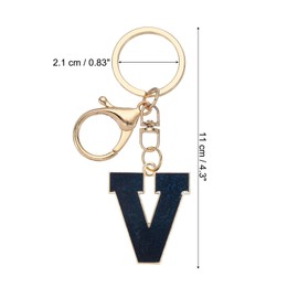 PATIKIL Letter Keyring A-Z, Car Key Fob, Bag Pendant, Women's Key Ring, Letter Pendant for Bags, Keys, Purses, Handbags, School Bags, Deep blue