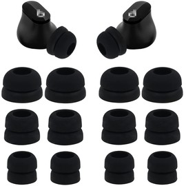 JNSA Ear Tips Compatible with Beats Studio Buds, 6 Pairs Double Flange Silicone Eartips Earbuds Earplug Ear Cap Replacement for Beats Studio Buds, S/M/L Size (Black) DF6PB