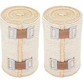 Premium Elastic Bandage Wrap (4" 2 Pack) – NexSkin Soft, Latex-Free Compression Wrap with Durable Metal Clips – Washable & Reusable Support for Wrists, Ankles, Feet, Knees & More