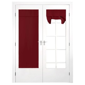 NICETOWN Blackout Curtains Doors for Bedroom, Thermal Insulated French Door Shades for Glass Window, Self Adhesive Back Front Sidelight Curtain for Kirchen, 1 Panel, Burgundy Red? 26 x 72 inch