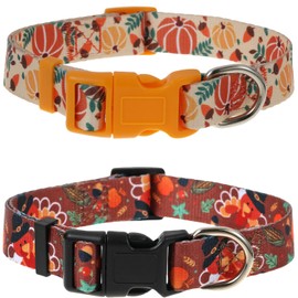 Thanksgiving Dog Collar for Large Dogs, Fall Dog Collar for Boy Girl Dogs, Cute Autumn Pumpkin Pet Collars
