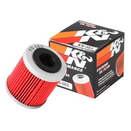 K&N Filtro de aceite para motocicleta: alto rendimiento, premium, diseñado para ser utilizado con aceites sintéticos o convencionales: se adapta a vehículos selectos Aprilia, Derbi, Husqvarna, KN-563