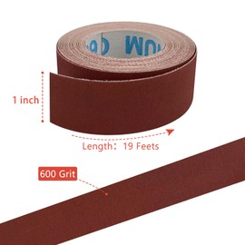 600 Grit Emery Cloth Sandpaper Roll, 1" x 19 Feet Sandpaper Sheets for Wood Furniture Metal Sanding Automotive Polishing, Wet Dry Sanding Paper