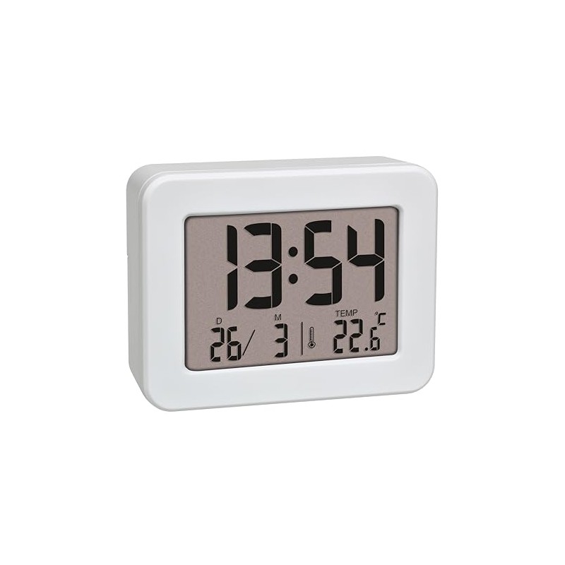 TFA Dostmann Mini Wecker mit Temperatur, 60.2044.02, Tischuhr, batteriebetrieben, inkl