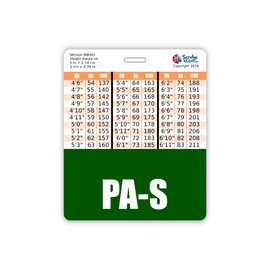 PA-S Badge Buddy Horizontal w/Height & Weight Conversion Charts (Oversized, Hunter Green)