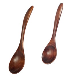 Wooden Spoons Set Long Handle Spoon Old Lacquer Spoon Wooden Soup Ladle Porridge Spoon for Family Restaurant Hotel