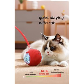 Interactive Cat Toy Rolling Ball with Tail Rope for Indoor Cats, Electric 360° Smart Automatic Moving Dog Toy to Keep Them Busy, Peppy Pet Snappy Tail Cat Toy