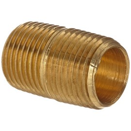 Anderson Metals 56112 Brass Pipe Fitting, Close Nipple, 1/8" NPT Male, 3/4" Length