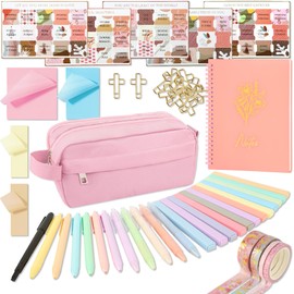 Bible Study Supplies Journaling Kit for Women, Bible Study Kit Includes No Bleed Highlighters and Pens, Pen Case, Annotation kit, Christian Gifts for Women, Beginners