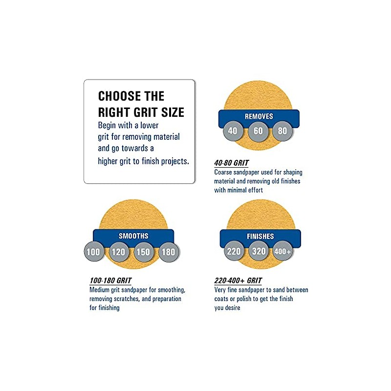 Starcke 8 Inch Gold Adhesive PSA Paper Tab Sanding Discs