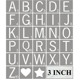 Scrabble Tile Letter Stencils 3 Inch - 28 Pack Scrabble Style Alphabet Stencil Templates for Painting on Wood, Reusable Plastic Stencils for Crafts Making & Wall Art Decorations