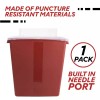 Rubbermaid 메데겐 샤프 컨테이너 3갤런 빨간색/검정색 큰 비틀림 경로 뚜껑