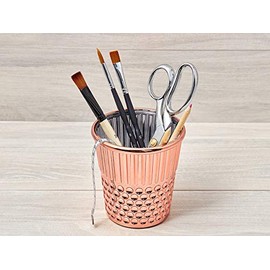 Hemline Fingerhut Schreibtisch-Organizer – Rotgold – Stiftehalter – Basteln Geschenk