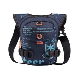 Sarini Nylon Waist Pack for Men Women Motorcycle Bike Bum Belt for Travel Outdoor Sports Fitness Camping Tactical Hiking Slanted Shoulder Bag (Blue)