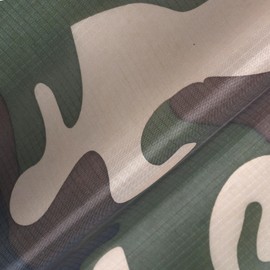 sheelokhwui Precut Nylon Fabric (2 Yards x 57 inch) - Water Repellent Ripstop Fabric, Lightweight, Durable - Used for Covers, Flags, Sacks, Bags, Kites, Outdoor Crafts and DIY - Green Camo