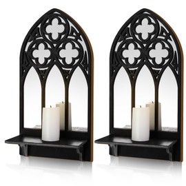 Gothic Sconces Wall Decor Set of 2, Arched Church Wall Sconces Decorative Gothic Wall Decor for Living Room, Bathroom, Dining Room