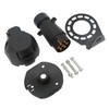 7 Pin Trailer Plug Socket with Gasket Bracket Kit Wiring