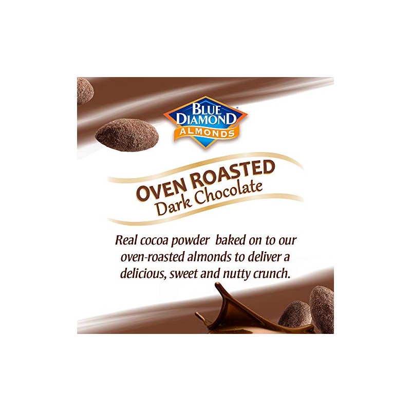 Blue Diamond Almonds, Oven Roasted Dark Chocolate Flavored Snack Nuts,
