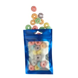 Blue with Window Flat Reclosable Storage Bags for Small Business, Bulk, Freeze Dried Candy, Party Favor, Beauty Wax Melt, Accessories Packaging Bags with Hang Hole (500, 5.51 inch x 7.87 inch)