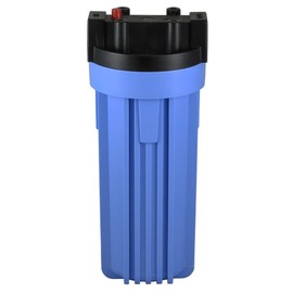 Pentair Pentek 150067 Traditional Standard Filter Housing, 3/4" NPT 10 Opaque Water Filter Housing with Cap and Pressure Relief Button, 10-Inch, Black/Blue