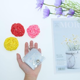 Mini Album, 2 Inch 4 Pack Mini Sticker Pad with Keychain, Holds 20 Mini Sticker Pad Cute Girls Boys Sticker Replacement Pad Portable Star Photo Keychain Small Sticker Pad Mini Photo Album