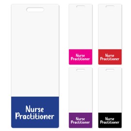 Toykee Oversized Nurse Practitioner Badge Buddy Card Holder - Vertical NP Accessories XL Blue Pink Black Purple Red ID Badge Card Holder Name Tags Buddy for Hospital Work