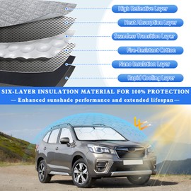 ZATOTOO Car Window Shades for 2019-2024 Forester Sun Shade for Side Window Front Rear Windshield Triangular Window Shade Full Privacy UV Rays Sun Blocker Heat Insulation for Camp Nap Long Time Parking