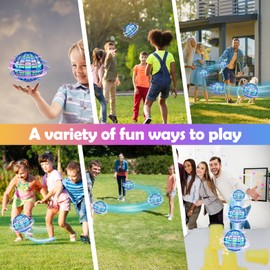 KIYTARBOO Flying Orb Ball Toy, Galaxy Ball 2024 Cosmic Globe Boomerang Hover Ball Fidget Spinner, Hand Controlled Mini Drone, Cool Toys Gifts for 6 7 8 9 10+ Year Old Boys Girls Outdoor Toys(Blue)