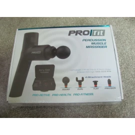 Tzumi Brand New Pro Fit Percussion Muscle Massager Gun with 4 Attachment Heads (8033)