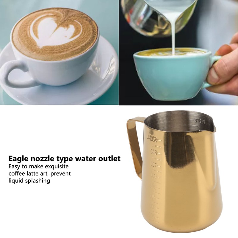 Milk Frothing Pitcher Dual Scale 304 Stainless Steel Milk Frother