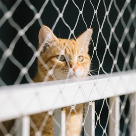 Cat Netting Balcony Netting for Pets(10 * 33ft) Anti-Fall Fence Net Dog Fence Nets Transparent Nylon Pet Mesh Fence Balcony Safety Net for Patio, Balcony, Rail, Stairs, Terraces