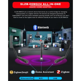 SMLIGHT SLZB-06MG24 Zigbee 3.0 to Ethernet,USB,and WiFi Gateway Coordinator with PoE,Universal Gateway for Home Assistant/ Zigbee2MQTT/ZHA,Wireless Zigbee 3.0 USB Adapter