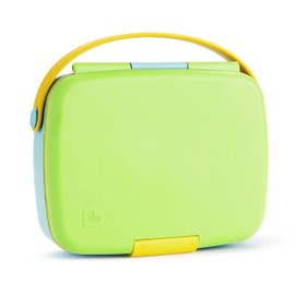 Munchkin Bento Lunch Box for Babies & Toddlers with Divided Sections, 5 Compartment Food Container, Childcare & School Lunch Box with Cutlery - Green