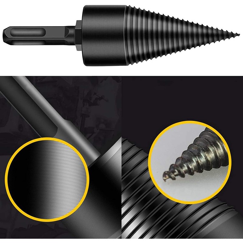 Wood Splitter Drill Set 42 mm, Split Wood Cone Drill
