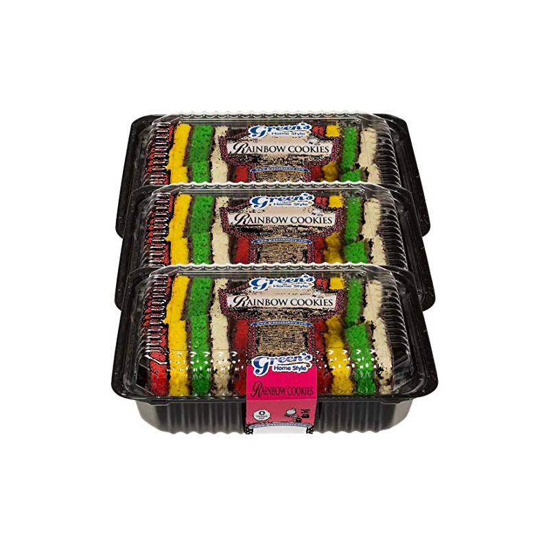 Green's Bakery Hand-Dipped Kosher Rainbow Cookies - 3-Pack