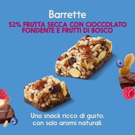 Misura Barretta con Frutta Secca, Cioccolato Fondente e Frutti di Bosco | Senza Zuccheri Aggiunti | Packaging esterno in Carta Certificata FSC| Confezione da 120 grammi
