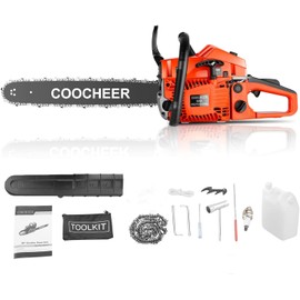 62CC Gas Powered Chain saws, 20Inch 3.5HP 2-Stroke Gasoline Chain Saw with for Tree Stumps, Limbs, Tree Felling, and Firewood Cutting(Orange 2023 Updated)