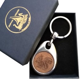 Jorvik Wood Squirrel Design Wooden Keyring with Gift Box