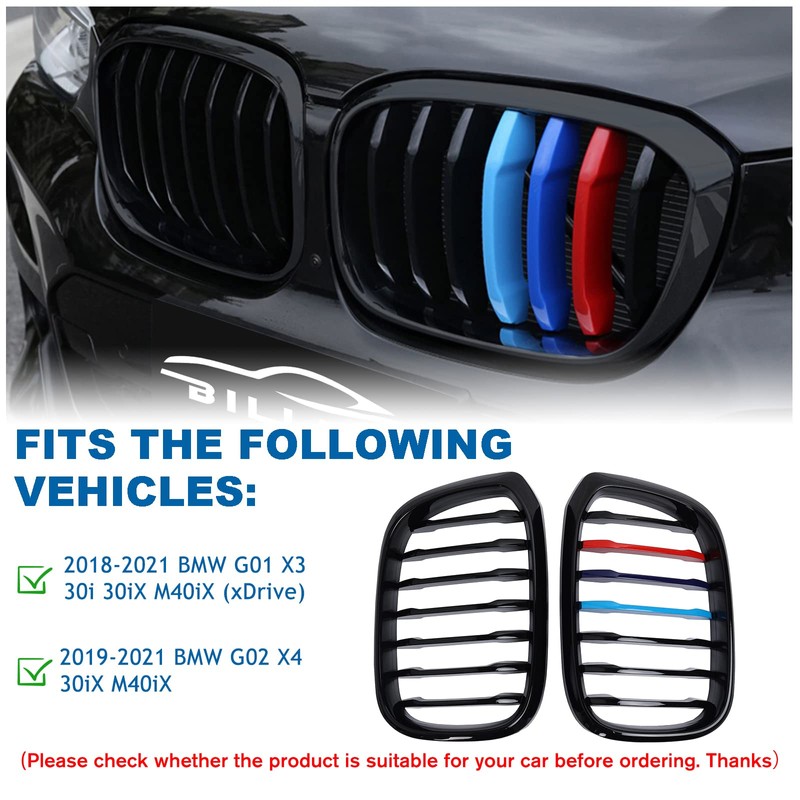 BILLDIO G01 G02 Color Grille，Front Kidney Single Slat Grill For