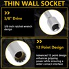 HNeekyr 5/8" (16mm) Extended Spark Plug Socket, 3/8-Inch Drive 12