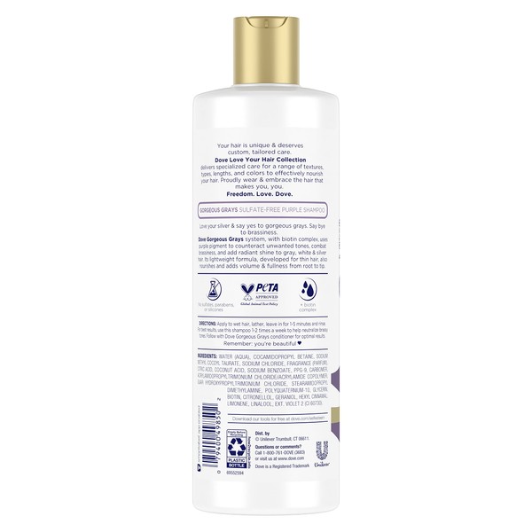 Dove Dove Gorgeous Grays Shampoo lightweight system for hair volume