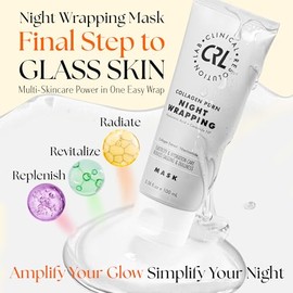 Clinical Resolution PDRN Collagen Night Wrapping Mask, All-In-One Nourish, Revitalize, Radiance for Youthful Glowing Skin Overnight Peel Off Face Mask