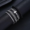 twinkle eye Cross Bracelets for Women Men Stackable Layered Stainless