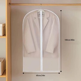 Lannitan 15-PCS Transparent Dust Covers for Hanging Clothes - Protect Your Wardrobe from Dust with these Closet Clothing Covers (24"x40")