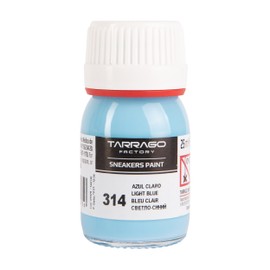 Tarrago Shoe Paint Light Blue 314, 25 ml Bottle, with Brush and Sponge, for Smooth Leather, Synthetic Leather or Canvas