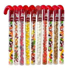 10 Pcs G-BOX Freeze Dried Candy in Candy Cane Tubes| Perfect Christmas Gifts for Women & Kids, Stocking Stuffers, Decorative Candy Canes for Christmas Tree Decorations (10 Variety Flavors Canes)