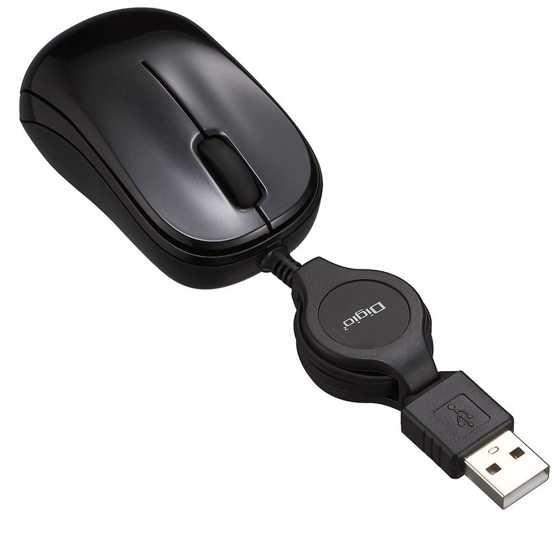 Nakabayashi Z8641 Digio2 Mouse, Small, Winding Wired, 3 Buttons, BlueLED,