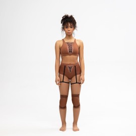 Queen Wear – Nude Mocha Grip– Pole Dance Knee Pads – Perfect Woman Protection for Ballet Modern Dance and Indoor Sports (XL)