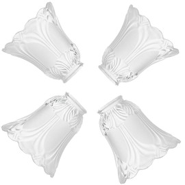 SHENGQINGTOP 4 Pack Clear & Frosted Glass Lamp Shade Replacement with 1.6"(41MM) Fitter Opening for Ceiling Fan Light Kit Wall Sconce Pendant Light Fixture